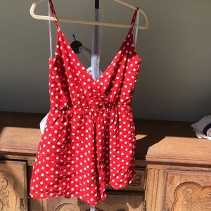 NBH ref&white polka dot romper